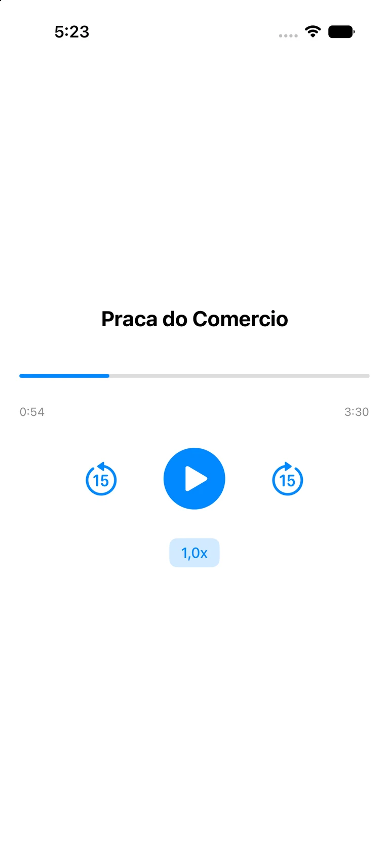 Travvy audio guide screen