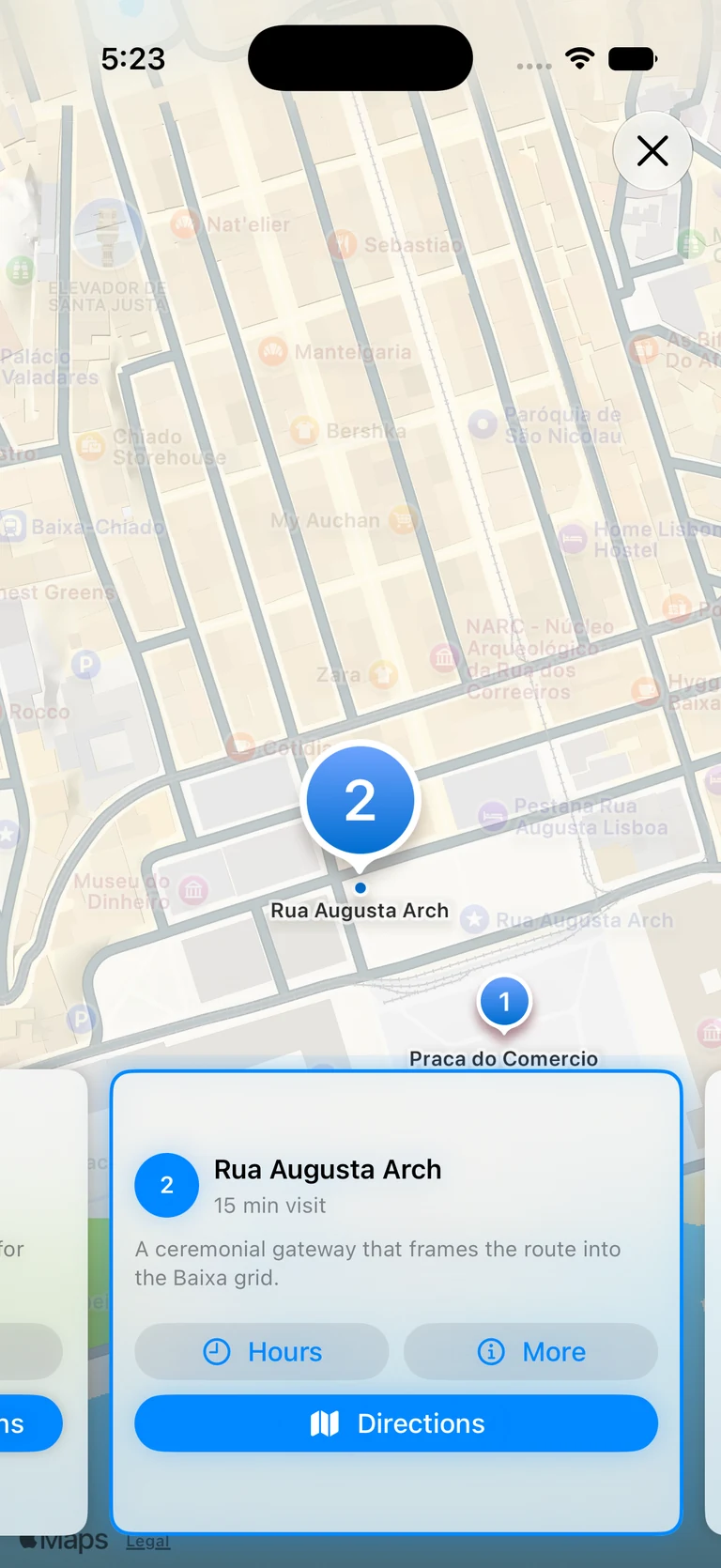 Travvy route map screen